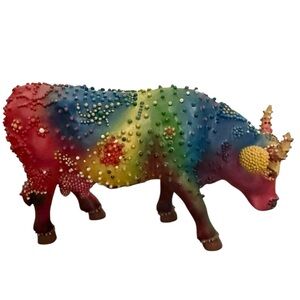 COW PARADE 2002 AGGIE 9145 Rainbow Sprinkle COW RESIN FIGURINE WESTLAND